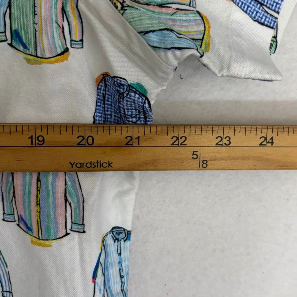 Polo Ralph Lauren Men M White Painterly Shirt Icon Print Short Sleeve Oxford